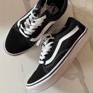 Vans Black and White Low-Top Skate Sneakers